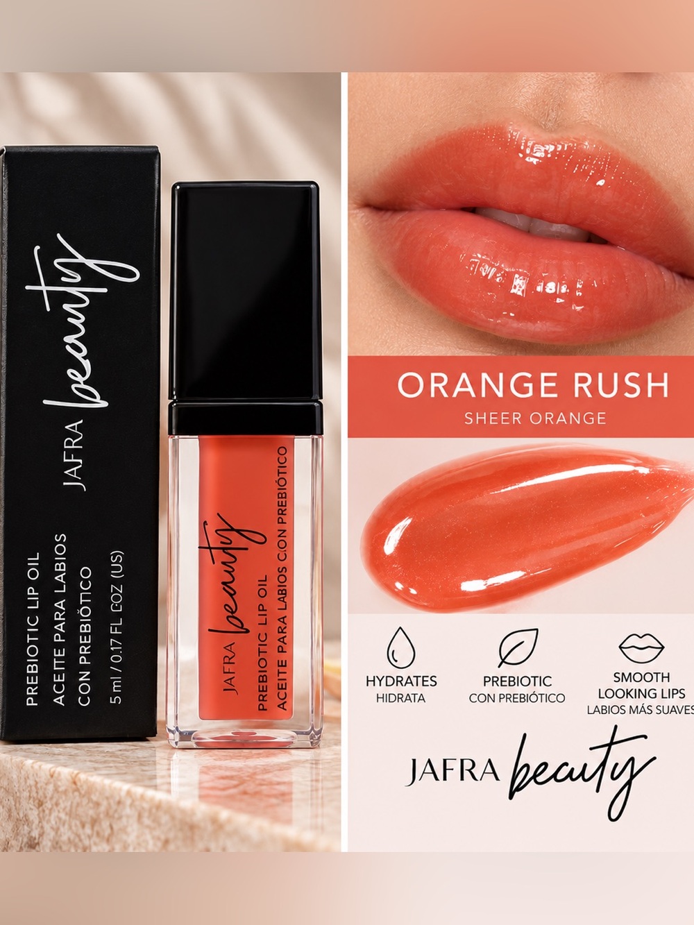 JAFRA Peautiful Prebiotic Lip Oil –orange rush
